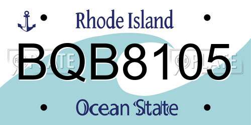 BQB8105 Rhode Island License Plate