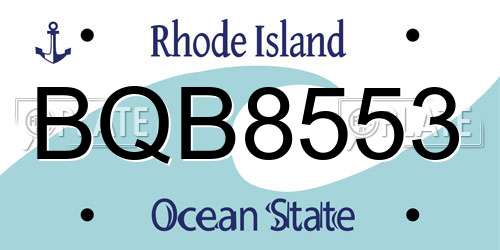 BQB8553 Rhode Island License Plate