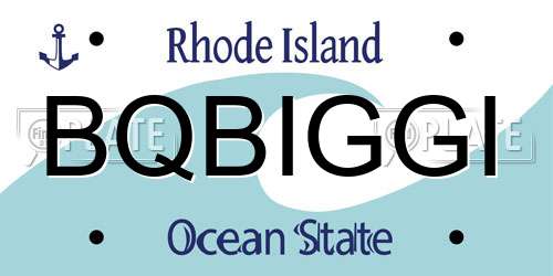 BQBIGGI Rhode Island License Plate