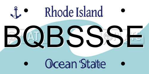 BQBSSSE Rhode Island License Plate