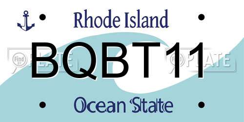 BQBT11 Rhode Island License Plate