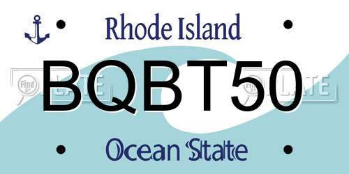 BQBT50 Rhode Island License Plate