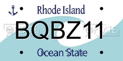 BQBZ11 Rhode Island License Plate