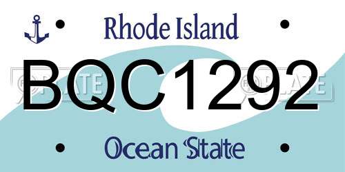 BQC1292 Rhode Island License Plate