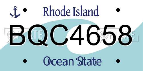 BQC4658 Rhode Island License Plate