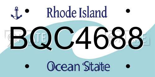 BQC4688 Rhode Island License Plate
