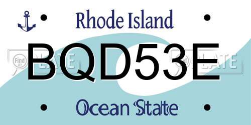 BQD53E Rhode Island License Plate