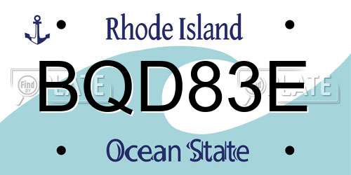 BQD83E Rhode Island License Plate