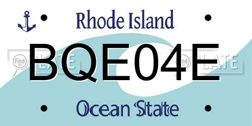BQE04E Rhode Island License Plate