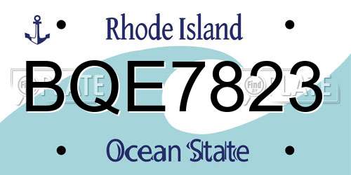 BQE7823 Rhode Island License Plate