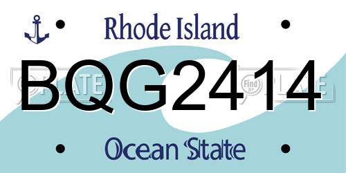 BQG2414 Rhode Island License Plate