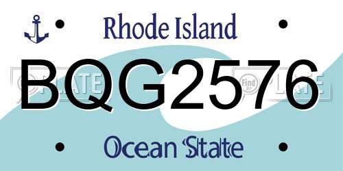 BQG2576 Rhode Island License Plate