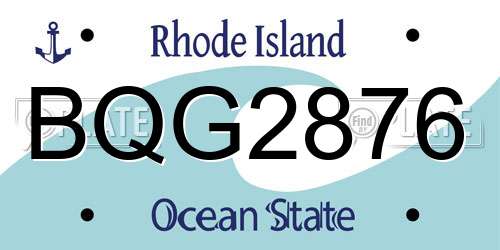 BQG2876 Rhode Island License Plate