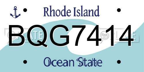 BQG7414 Rhode Island License Plate