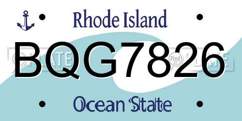 BQG7826 Rhode Island License Plate
