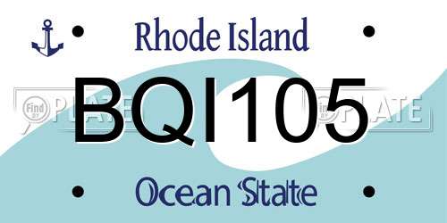 BQI105 Rhode Island License Plate