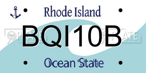 BQI10B Rhode Island License Plate