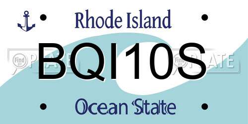 BQI10S Rhode Island License Plate