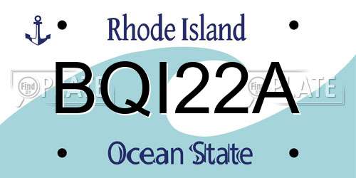 BQI22A Rhode Island License Plate