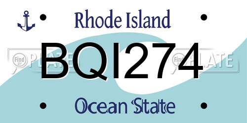 BQI274 Rhode Island License Plate