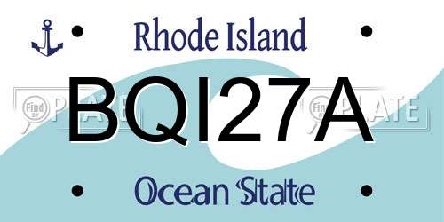 BQI27A Rhode Island License Plate