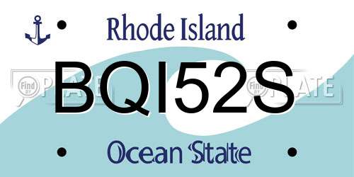 BQI52S Rhode Island License Plate