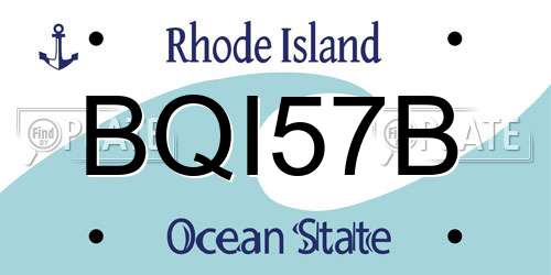 BQI57B Rhode Island License Plate