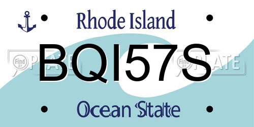 BQI57S Rhode Island License Plate