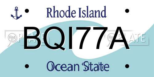 BQI77A Rhode Island License Plate