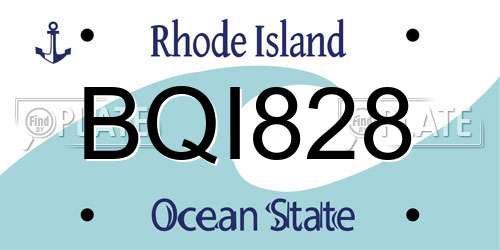BQI828 Rhode Island License Plate