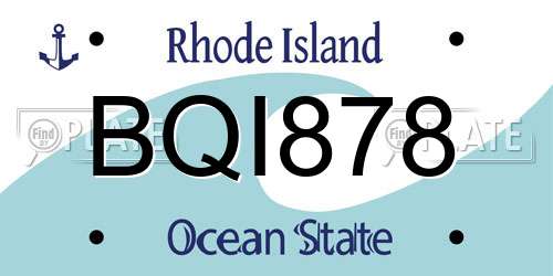 BQI878 Rhode Island License Plate