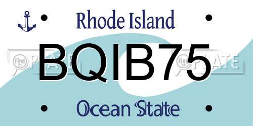 BQIB75 Rhode Island License Plate