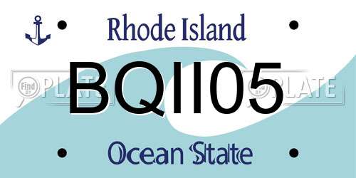 BQII05 Rhode Island License Plate