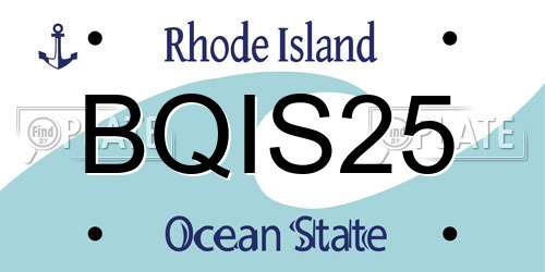 BQIS25 Rhode Island License Plate