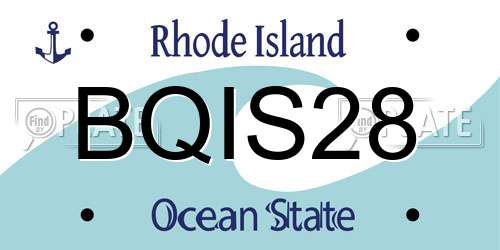 BQIS28 Rhode Island License Plate