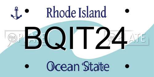 BQIT24 Rhode Island License Plate
