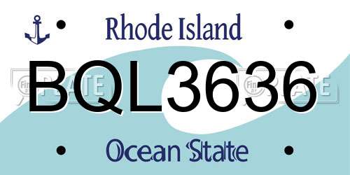 BQL3636 Rhode Island License Plate