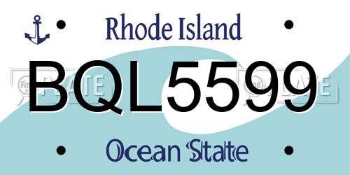 BQL5599 Rhode Island License Plate