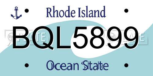 BQL5899 Rhode Island License Plate