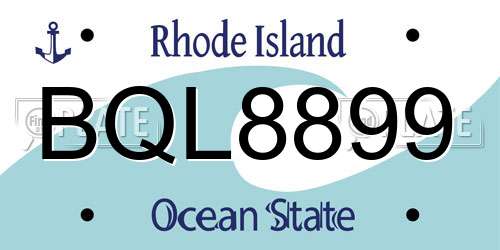 BQL8899 Rhode Island License Plate
