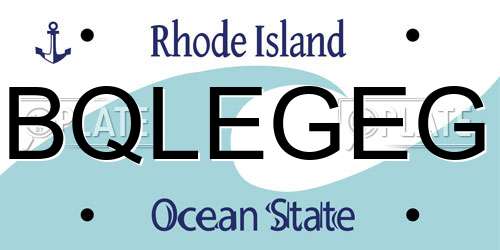 BQLEGEG Rhode Island License Plate