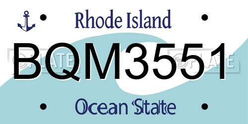 BQM3551 Rhode Island License Plate