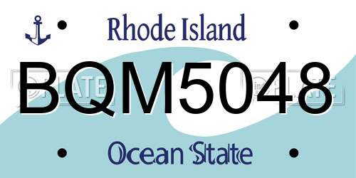 BQM5048 Rhode Island License Plate