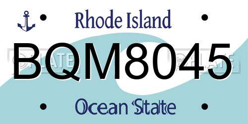 BQM8045 Rhode Island License Plate