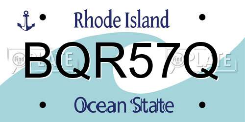 BQR57Q Rhode Island License Plate
