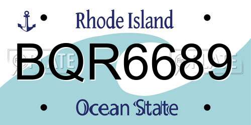 BQR6689 Rhode Island License Plate