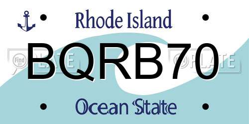 BQRB70 Rhode Island License Plate