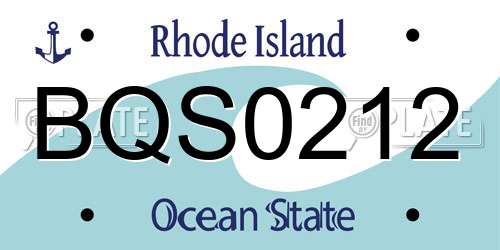 BQS0212 Rhode Island License Plate