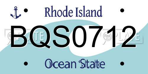 BQS0712 Rhode Island License Plate