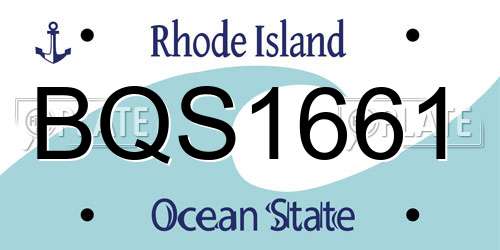 BQS1661 Rhode Island License Plate